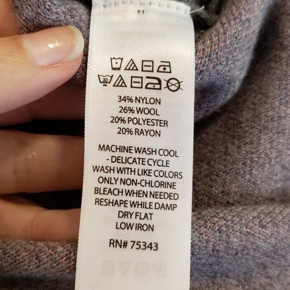 Nanette Lepore Gray Side Zip Sweater Pink Cuffs - Picture 8 of 8